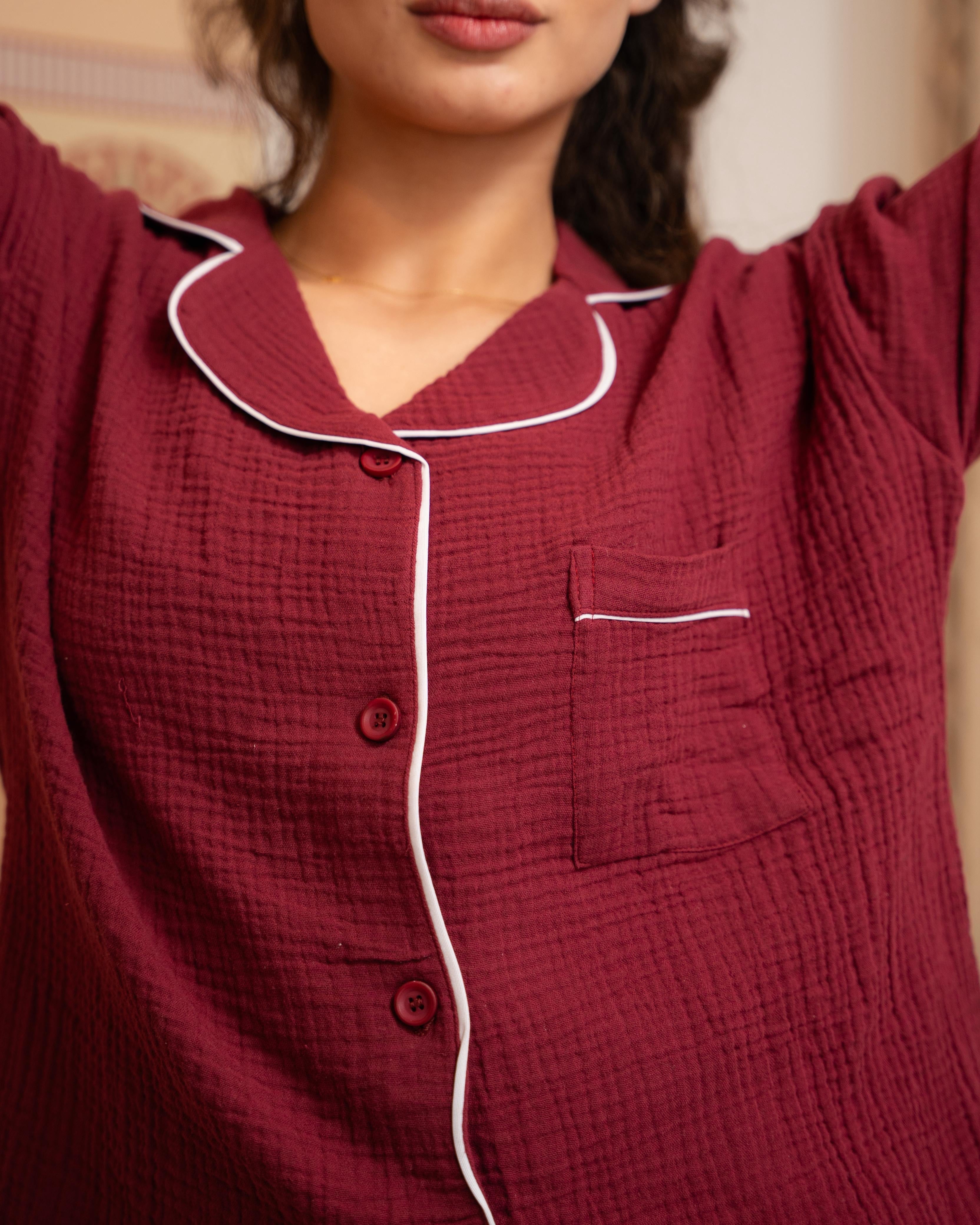 Burgundy Linen Dream Set