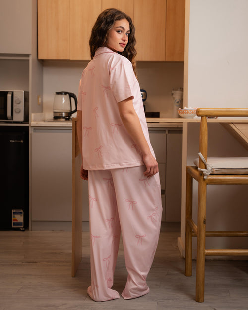 Bow Pink Pants Set